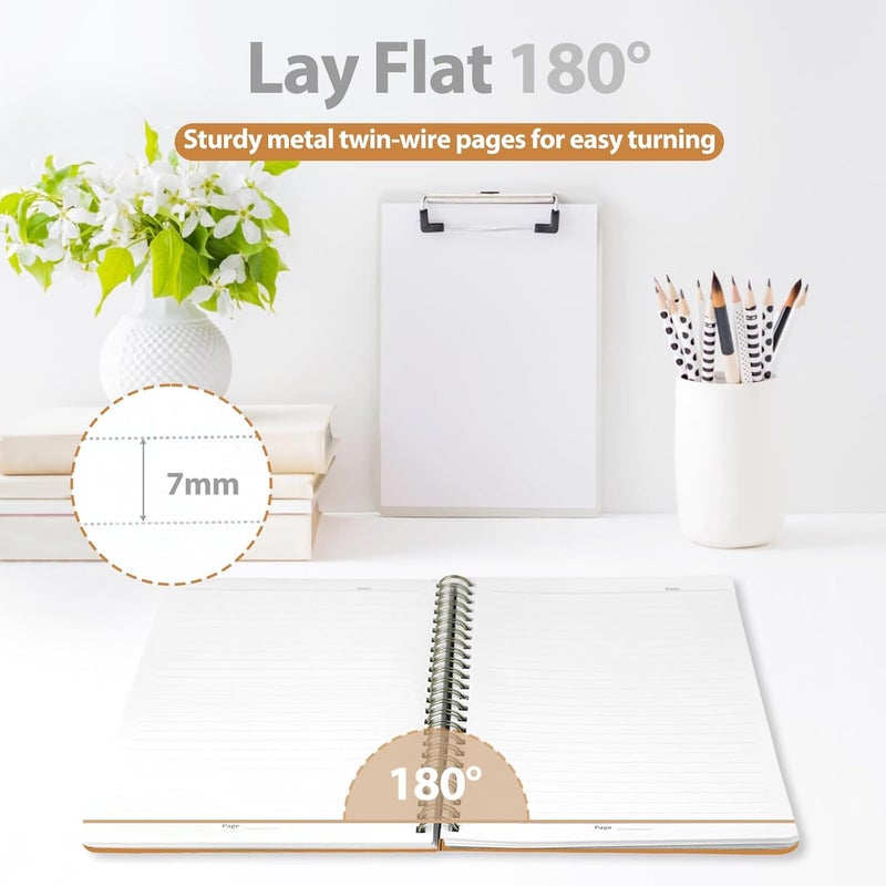 VALOME Journaling Notebooks, A5 Lined Spiral Notebook for Women & Men, 146 Pages College Ruled Hardcover Note Book for Work, Note Taking, Journaling, School, Writing (Orange) - Image 5
